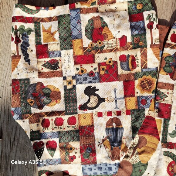 Vintage Quilted Patchwork Vest Handmade Country Bear Theme Size M Academia M - Picture 2 of 7